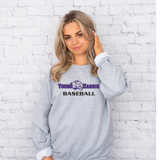 YH Mountain Lion Baseball Grey Sweatshirt- Adult