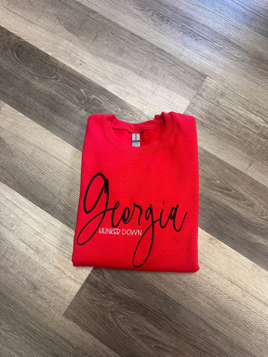 Hunker Down Embroidered Crewneck