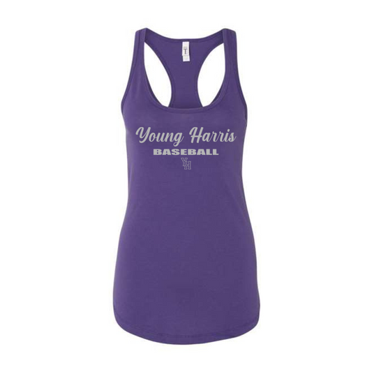 YH Baseball ScriptWomen's Racerback Tank Top- Purple