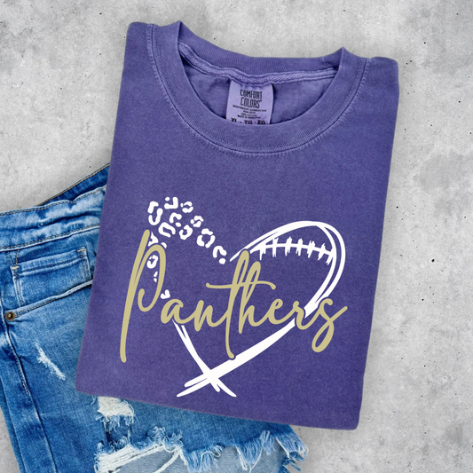 Panthers Leopard Football Heart CC- Adult