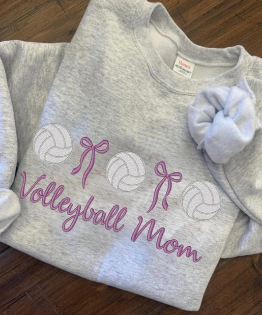 Volleyball Mom Bows Embroidered Top