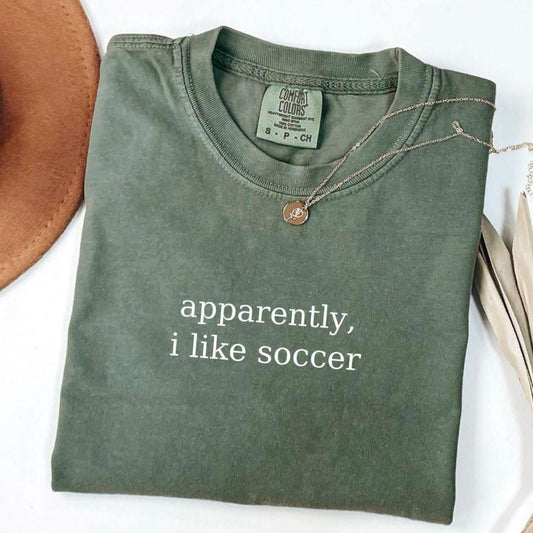 Apparently I Like Soccer Embroidered Top