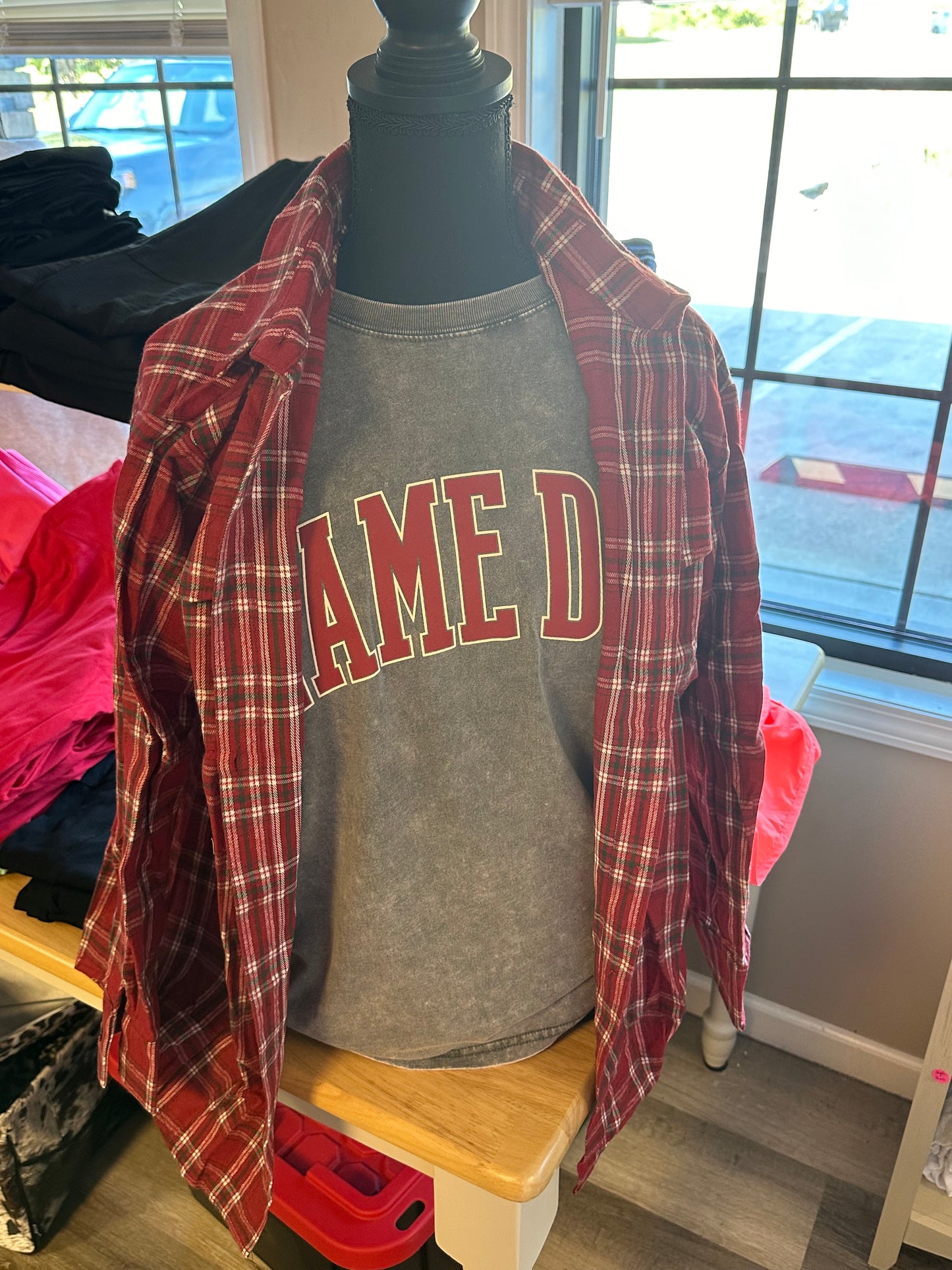 Red Plaid Pocket Shirt