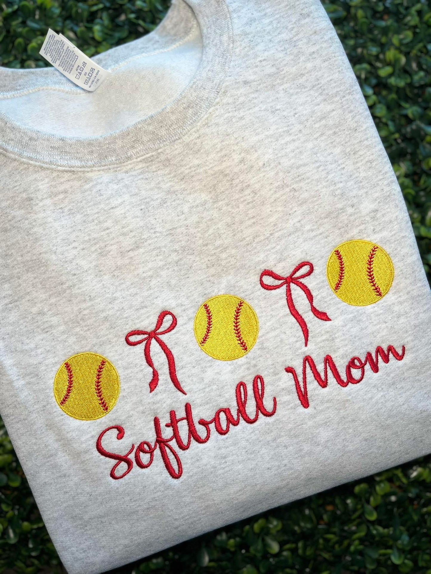 Softball Mom Bows Embroidered Top