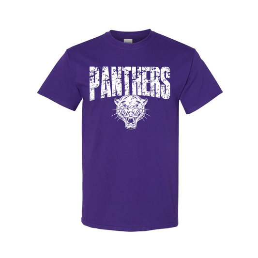 White Distressed Panther Head- Youth