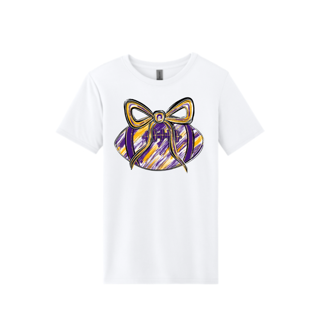 Purple & Gold Football Bow