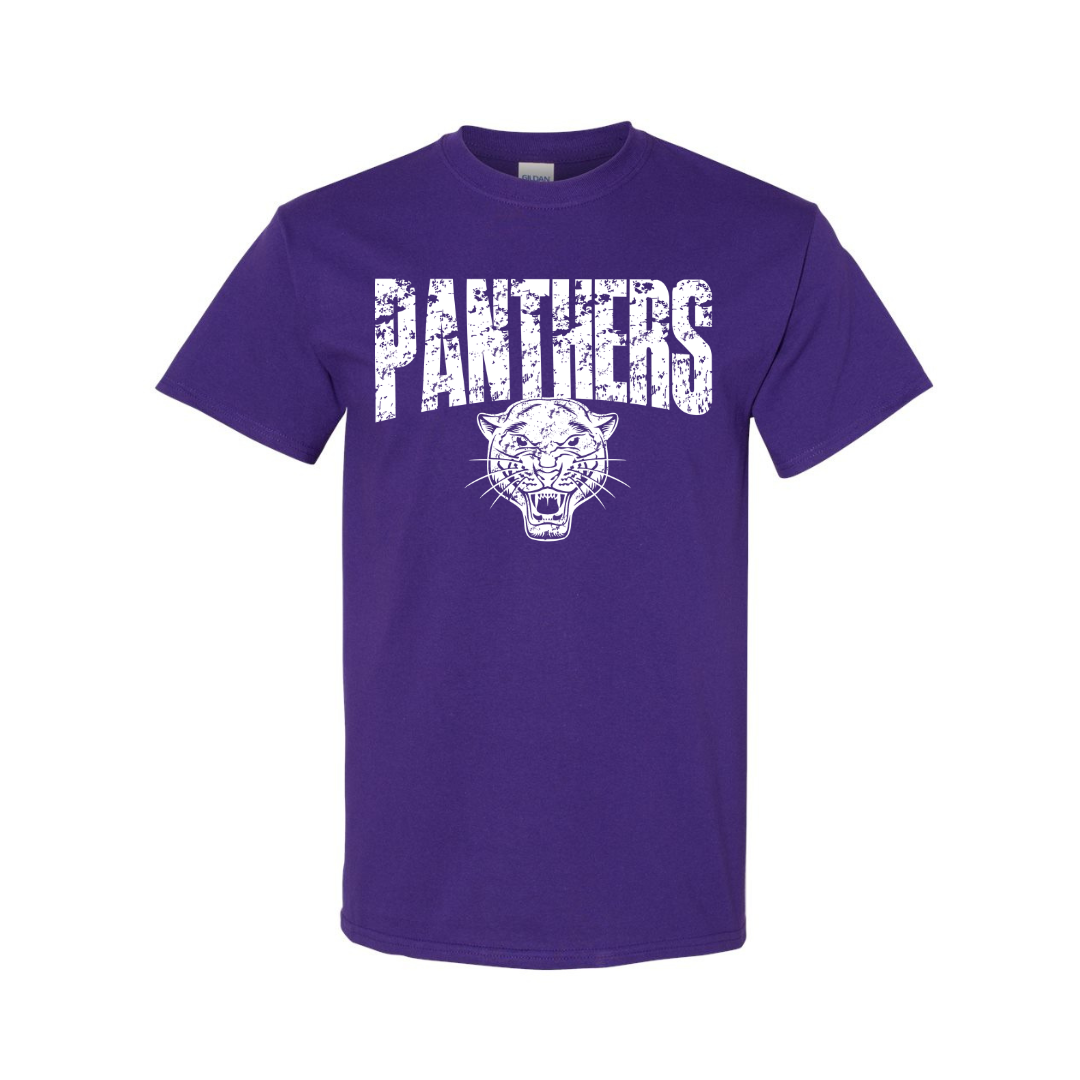 White Distressed Panther Head- Adult