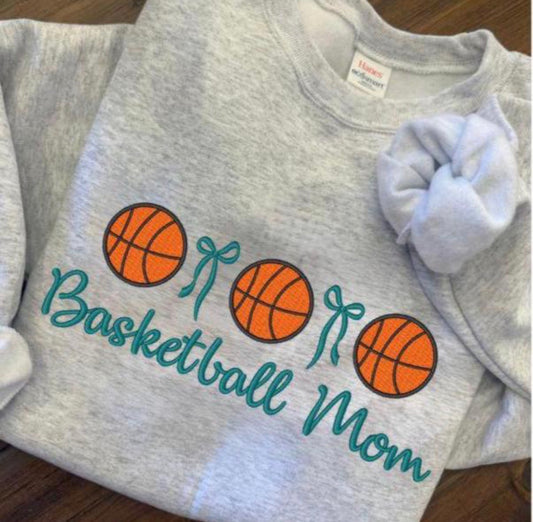 Basketball Mom Bows Embroidered Top