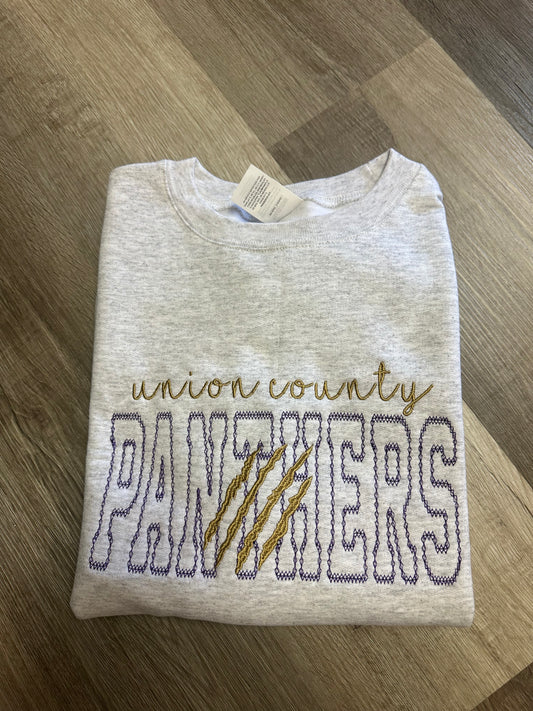 Union Co. Panthers Scratch Embroidered Crewneck