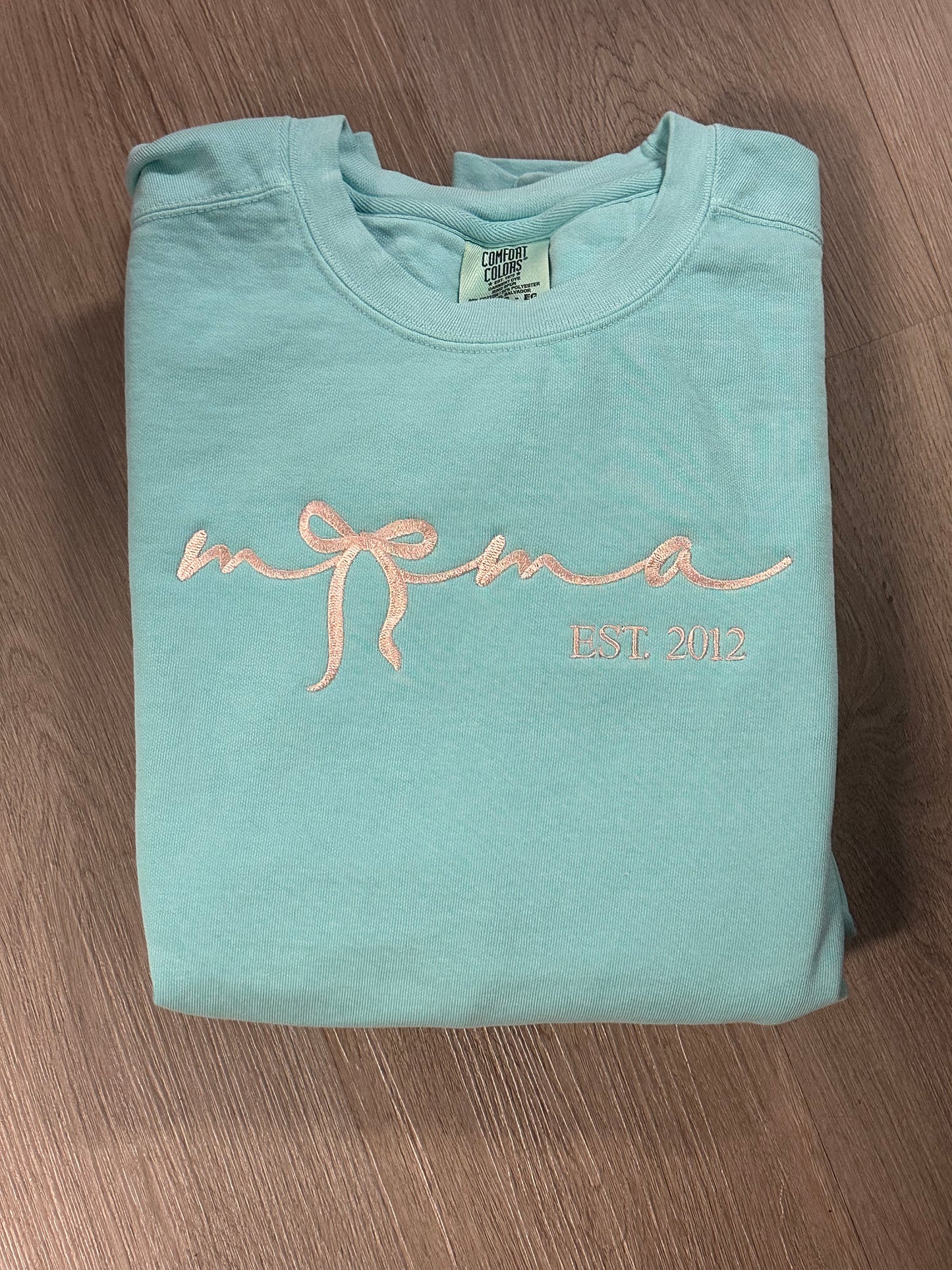 Mama Bow Est. Embroidered Sweatshirt