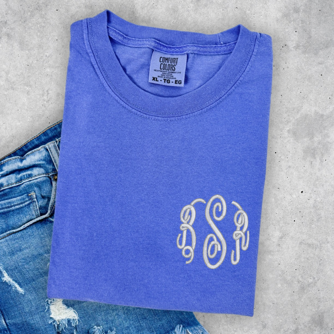 Embroidered Monogram Short Sleeve CC Shirt