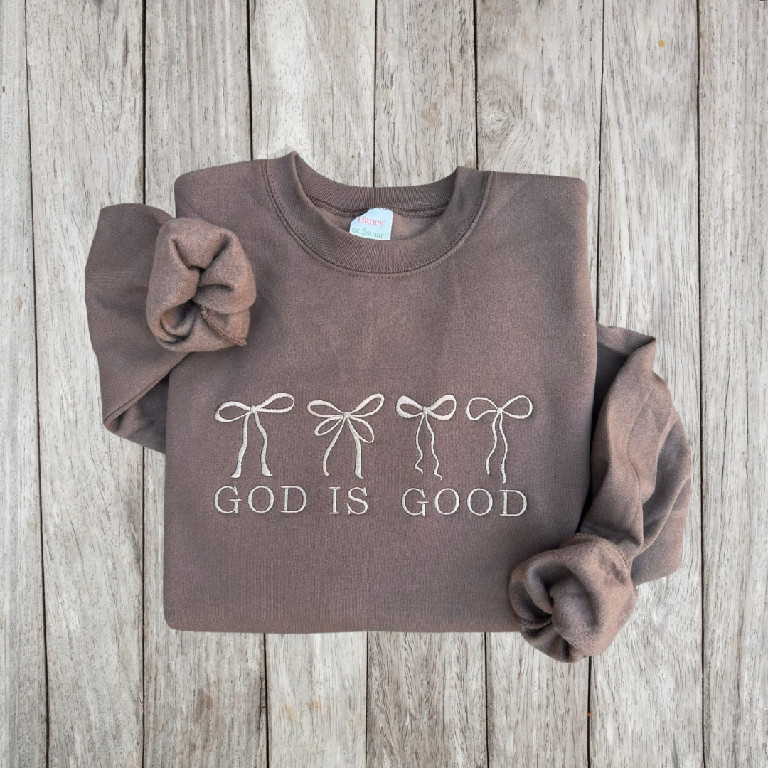 God is Good Embroidered Crewneck