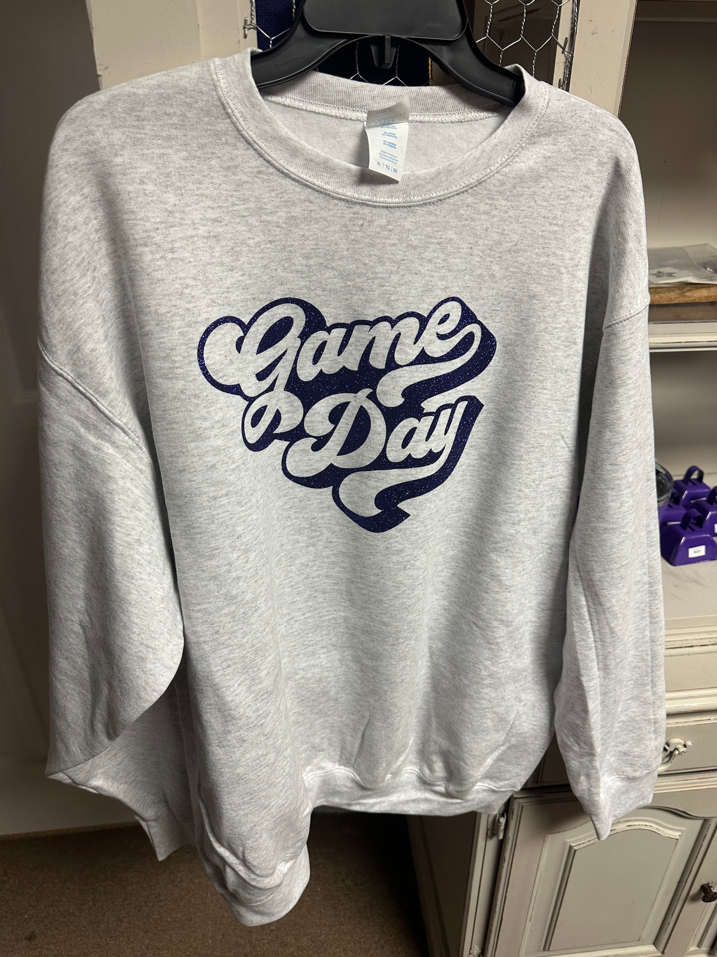 Retro Game Day Glitter Sweatshirt- Any Team