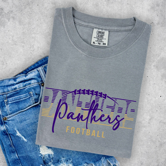 Lined Script Panthers Football- Youth