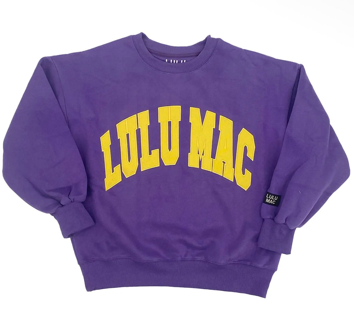 Purple/ Yellow Embroidered Lulu Mac Sweatshirt