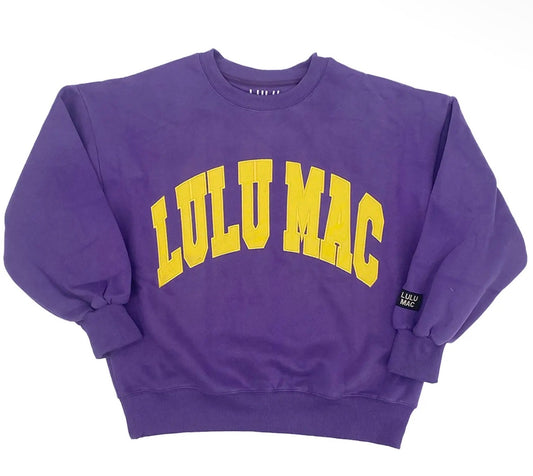 Purple/ Yellow Embroidered Lulu Mac Sweatshirt (Arriving 10/5)