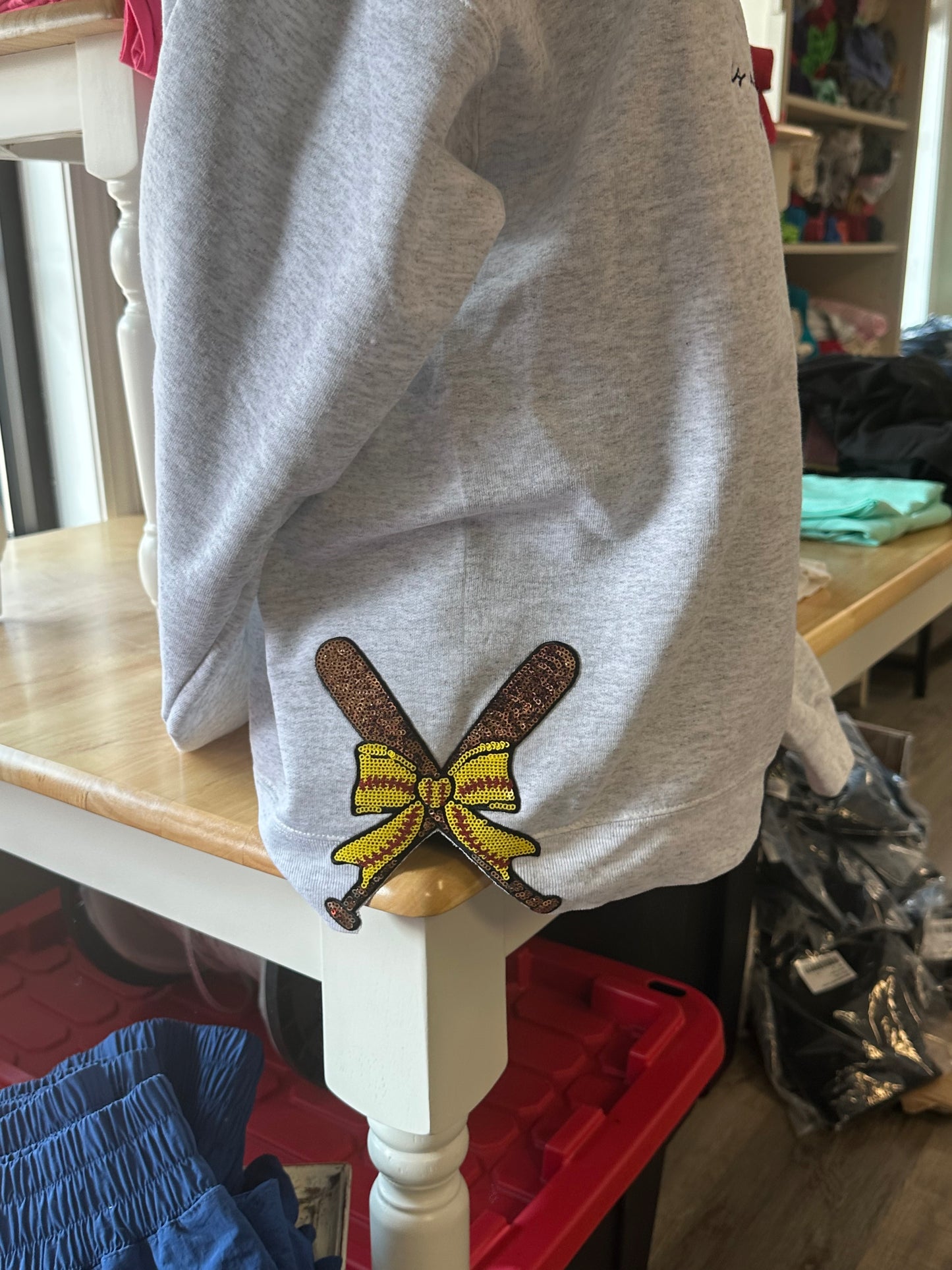 Softball/ Baseball Favorite Season Embroidered Side Bow Bats