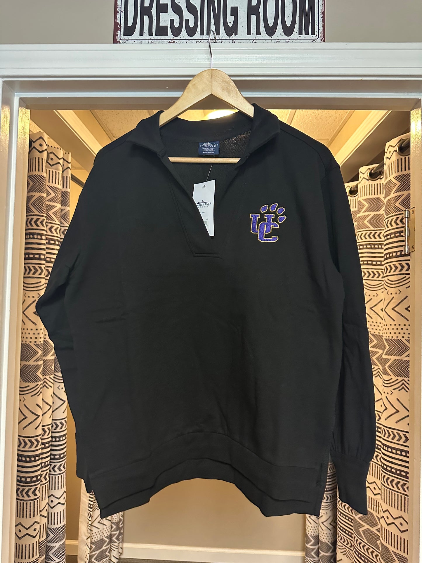 Charles River Women's Collared Sweatshirt- UC Logo