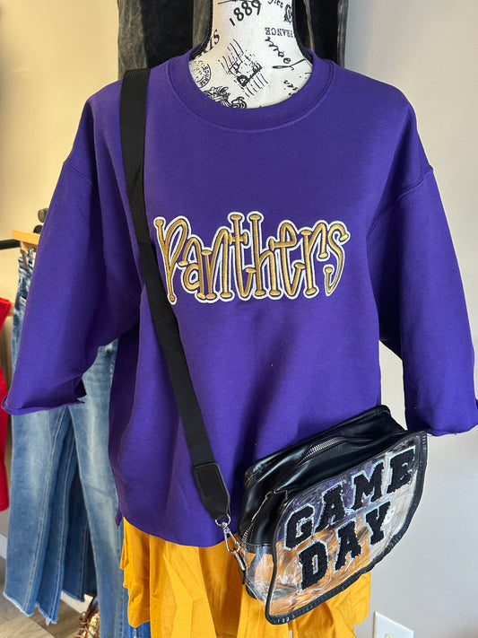 Gildan Team Spirit Puff Embroidery Crop Sweatshirt
