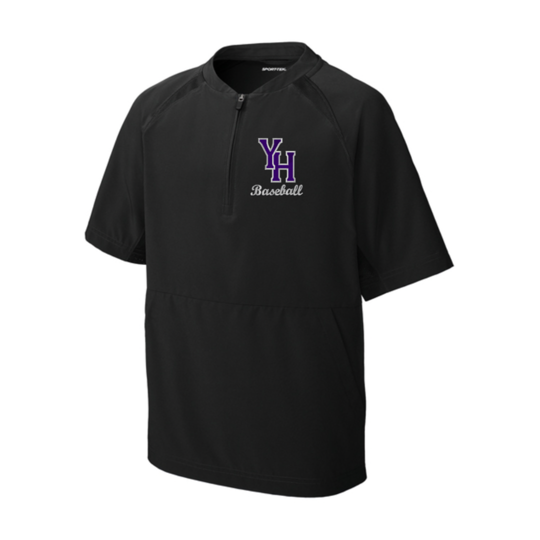 1/2 Zip YH Baseball Embroidered Short Sleeve Jacket