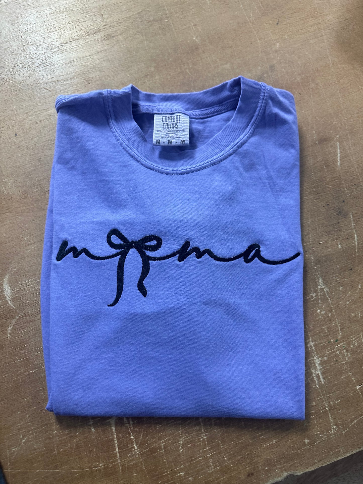 Mama Bow Embroidered Top