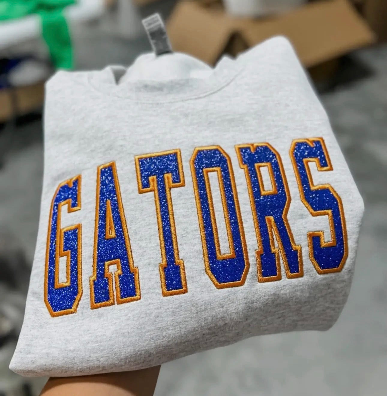 Sports Team Glitter Applique Side Bow Sweatshirt