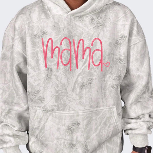 Mama Neutral Camo Hooded Sweatshirt- Embroidered