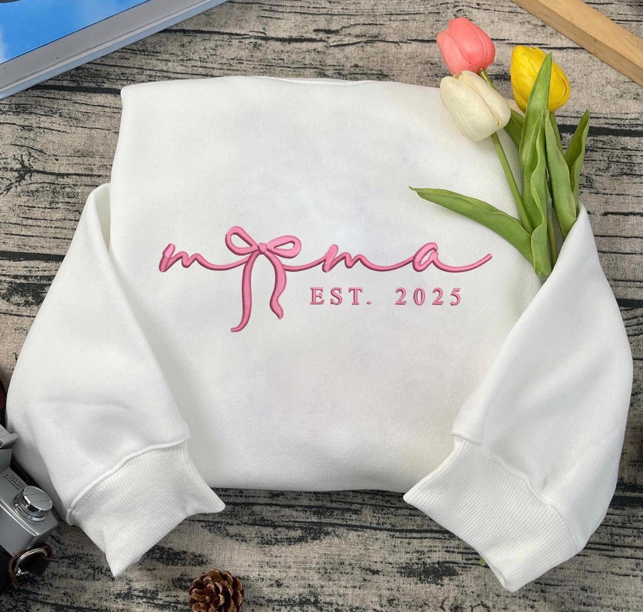Mama Bow Est. Embroidered Sweatshirt