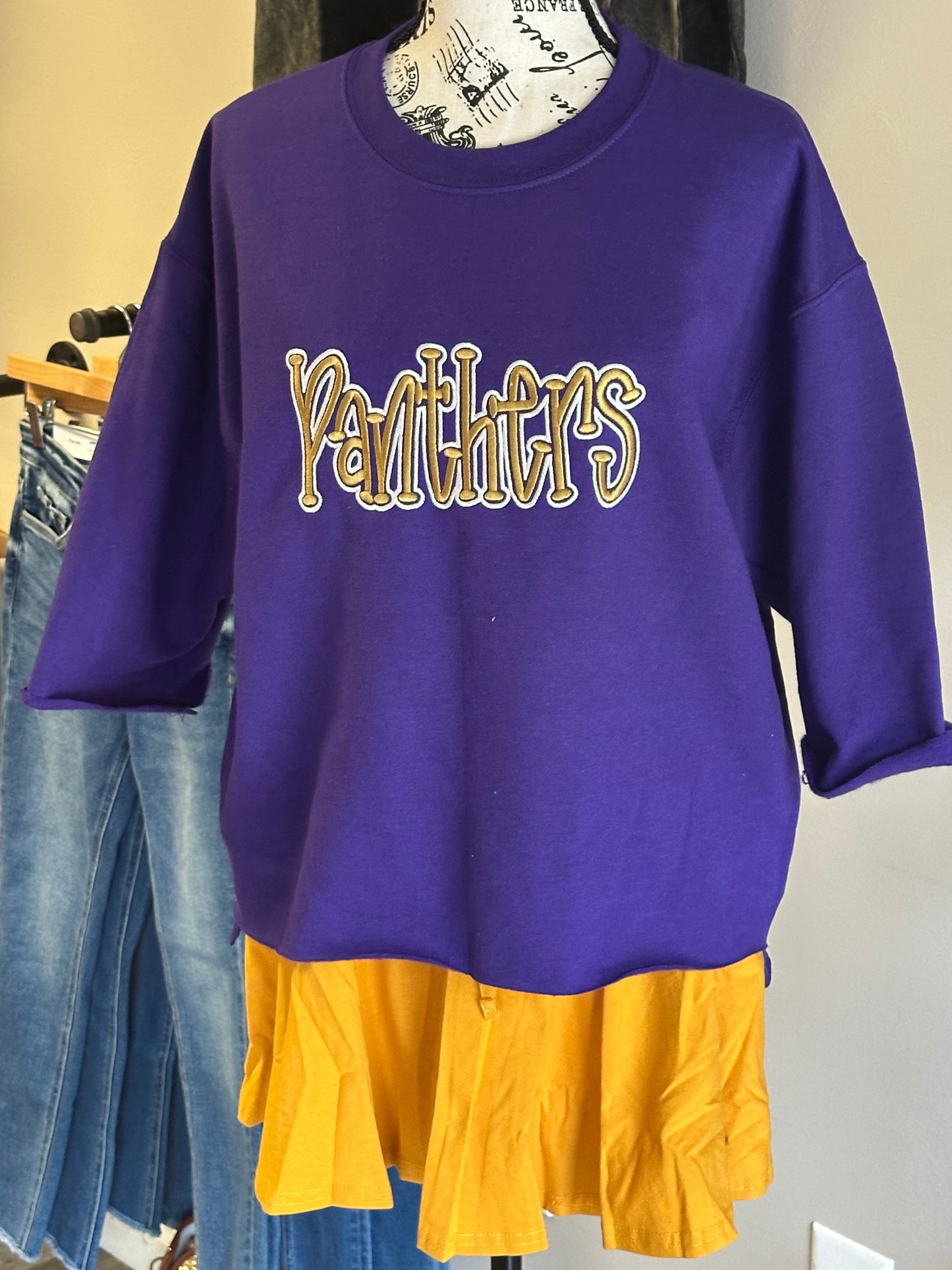 Gildan Team Spirit Puff Embroidery Crop Sweatshirt