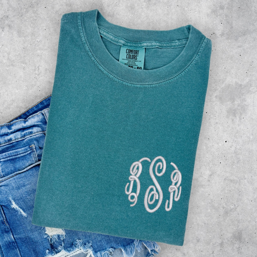 Embroidered Monogram Short Sleeve CC Shirt