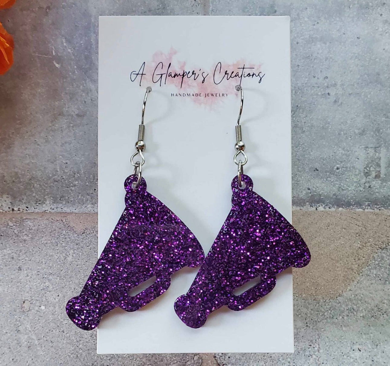 Purple Megaphone Dangles