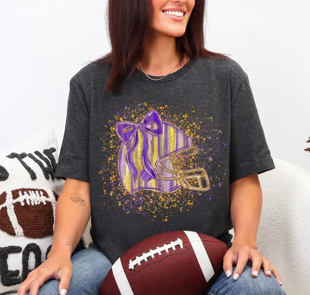 Purple and Gold Helmet Splatter- Adult