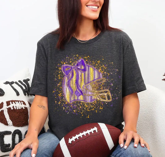 Purple and Gold Helmet Splatter- Adult