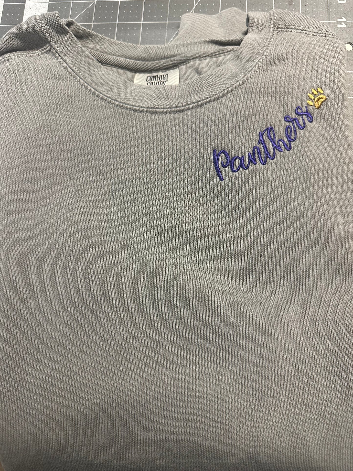 New Panthers Collar Embroidered Crewneck