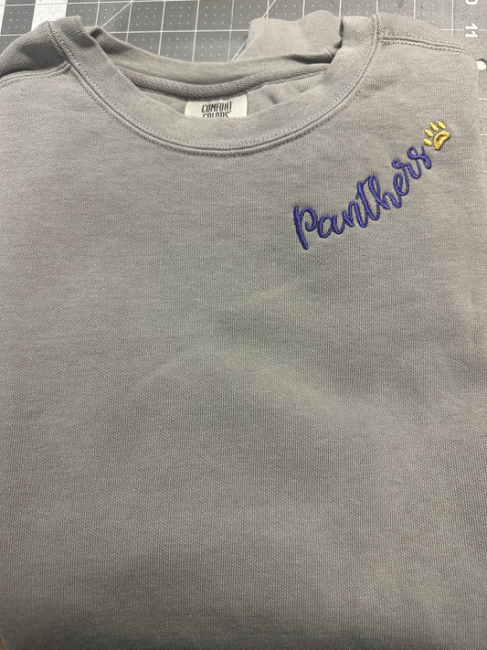 New Panthers Collar Embroidered Crewneck