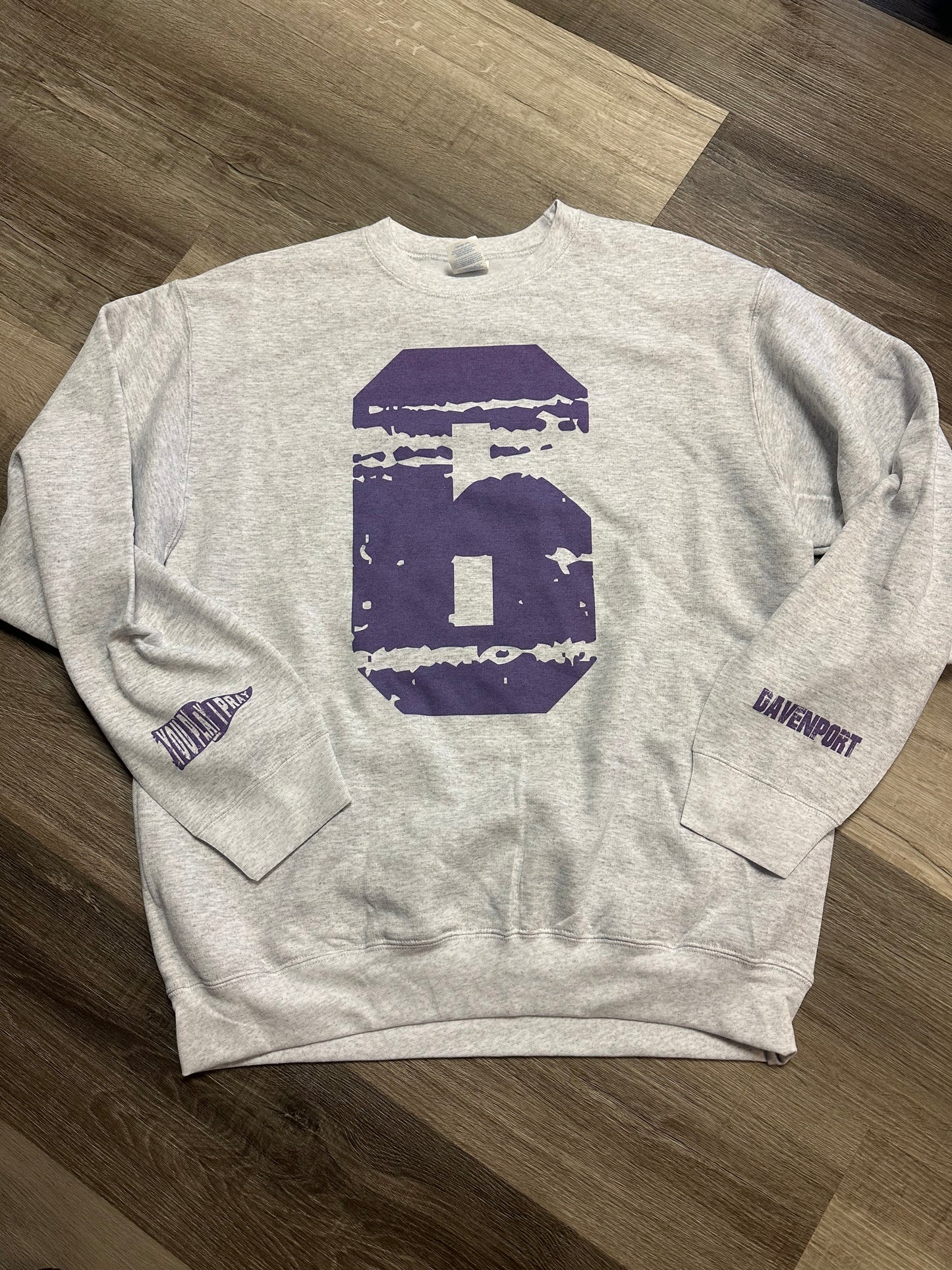 Sports Fan Number Crewneck Play I Pray