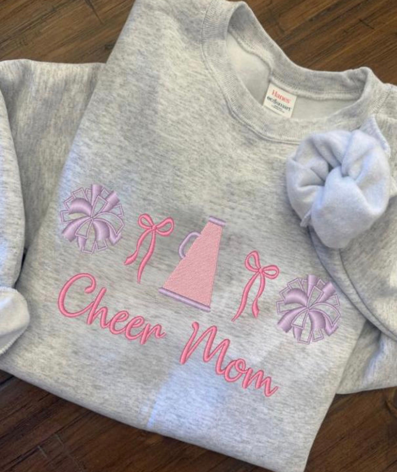 Cheer Mom Bows Embroidered Top