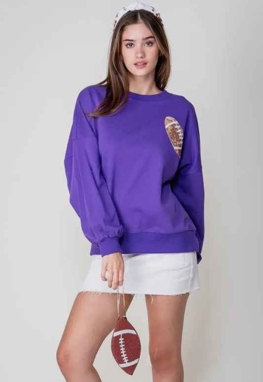 Purple Game Day Chenille Sweater