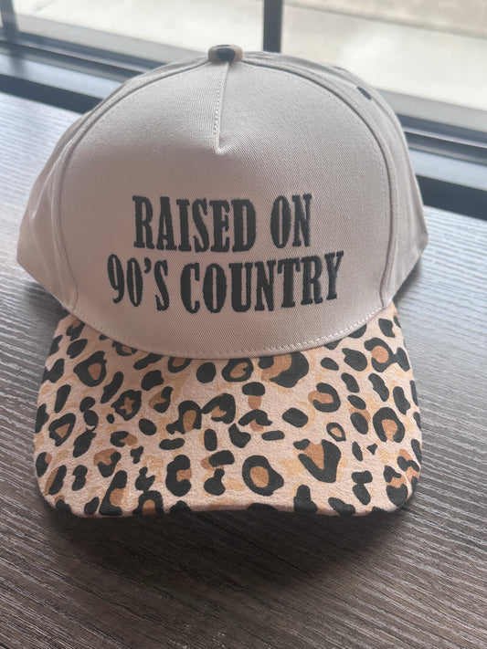Raised on 90's Country Hat- Leopard