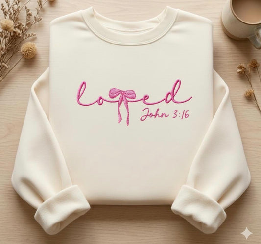 Loved John 3:16 Embroidered Sweatshirt
