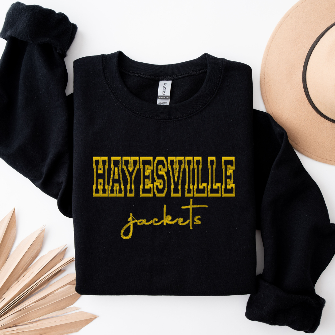 Hayesville Jackets Varsity Embroidered Sweatshirt