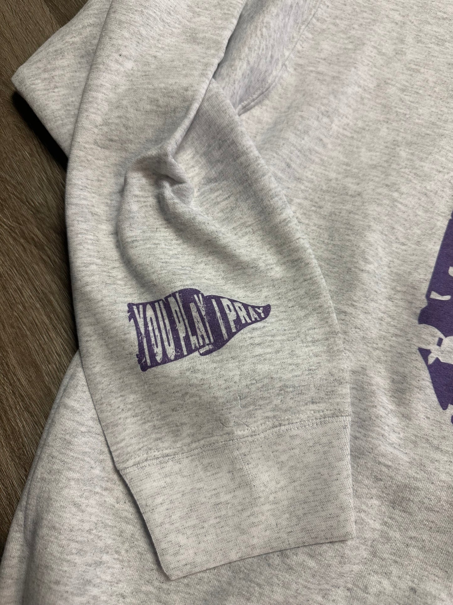 Sports Fan Number Crewneck Play I Pray