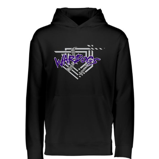 26 Wardogs Black Moisture Wicking Hooded Sweatshirt- Adult