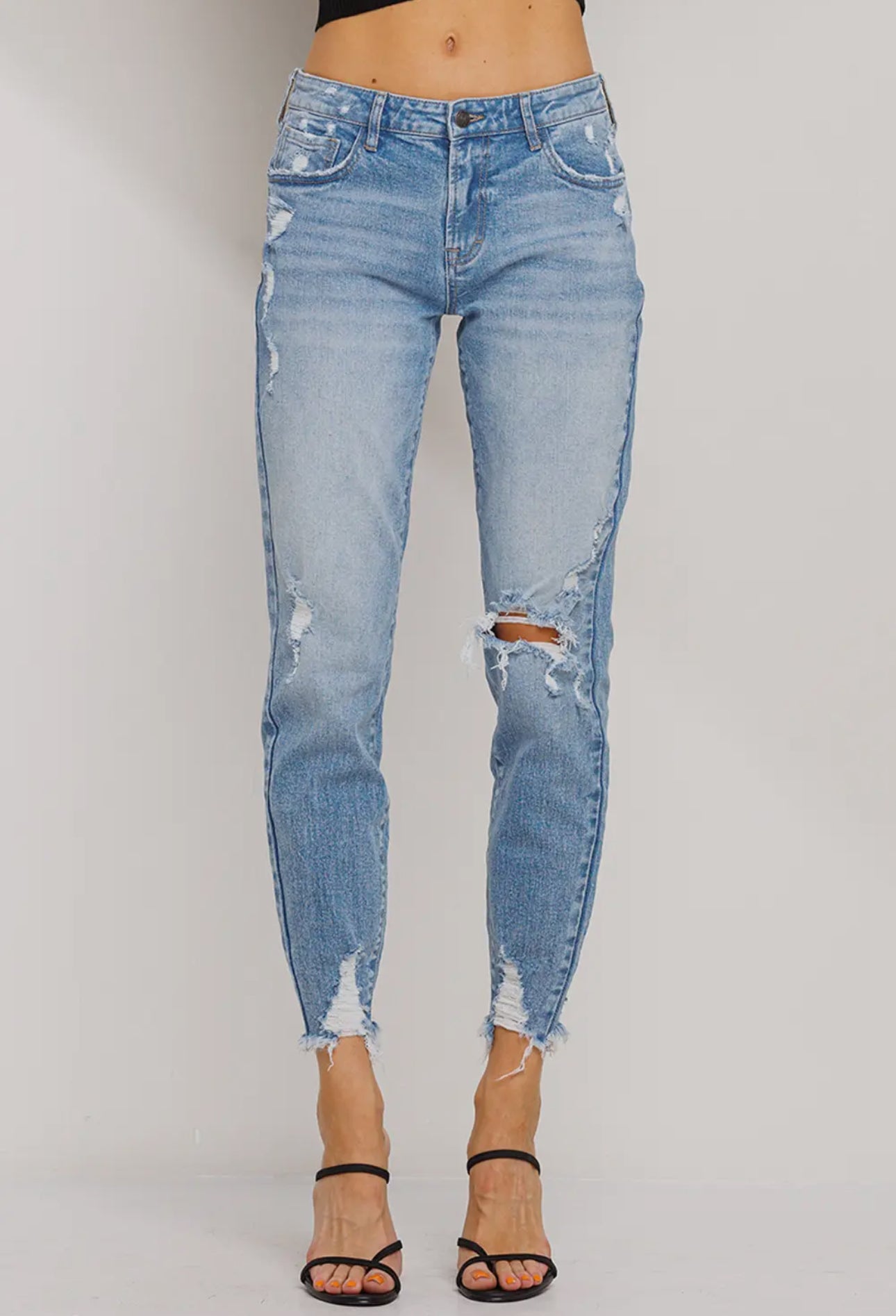 Mid Rise Distressed Skinny- Jelly