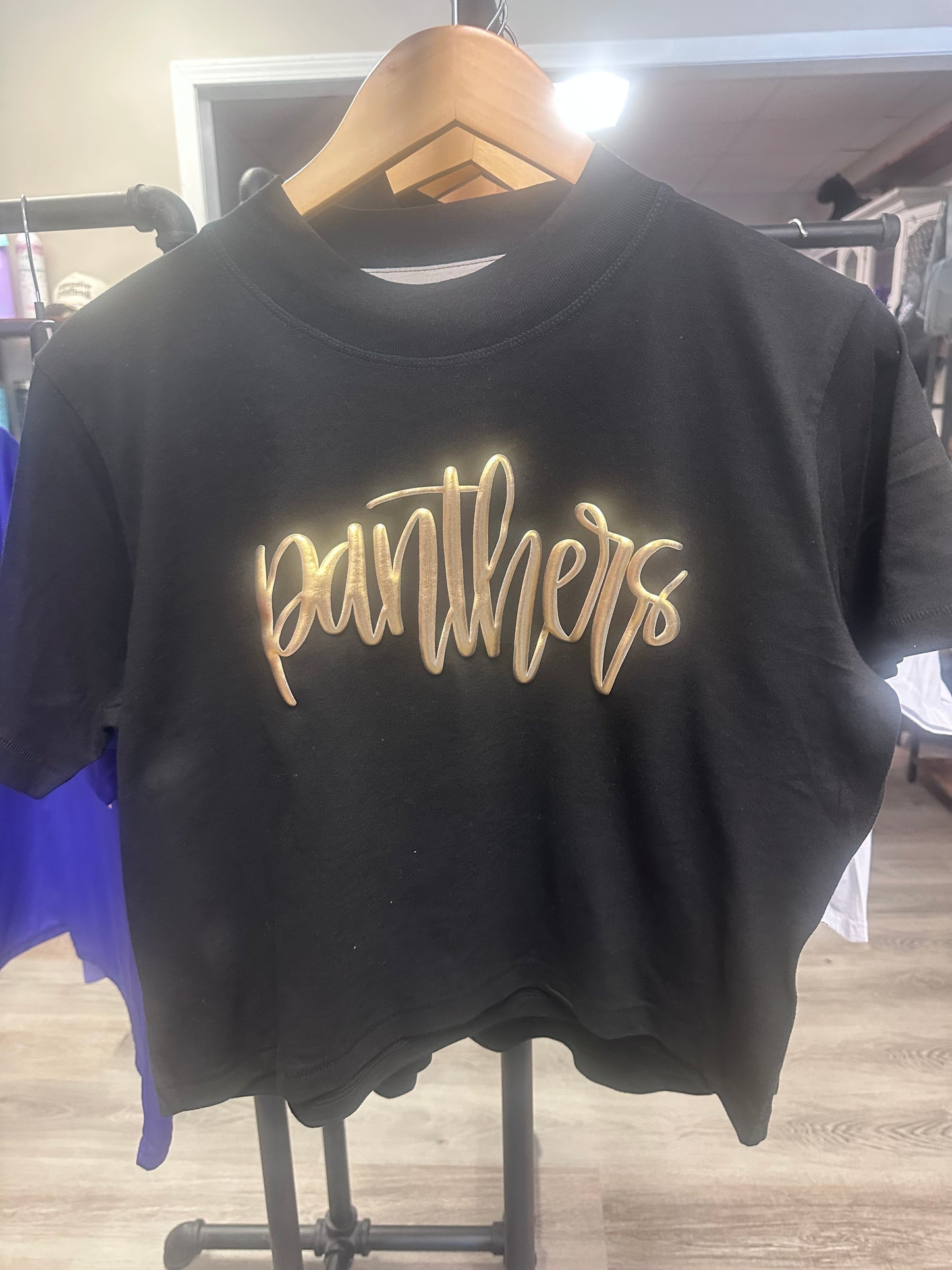 Metallic Gold Panthers Puff Boxy Tee