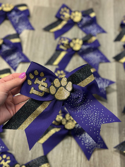 UC Paw Center Rhinestone Bow