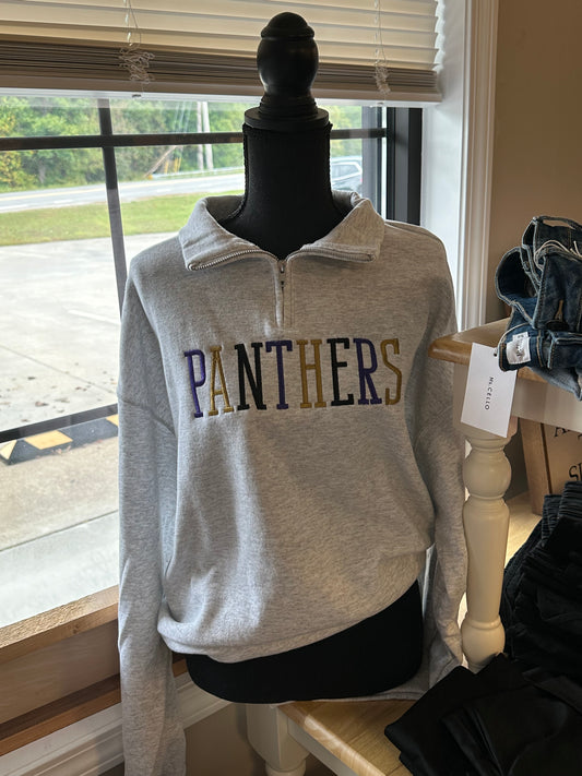 Panthers Embroidered 1/4 Zip Pullover