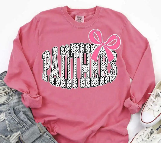 25 Dotted Panthers Pink Bow- Youth