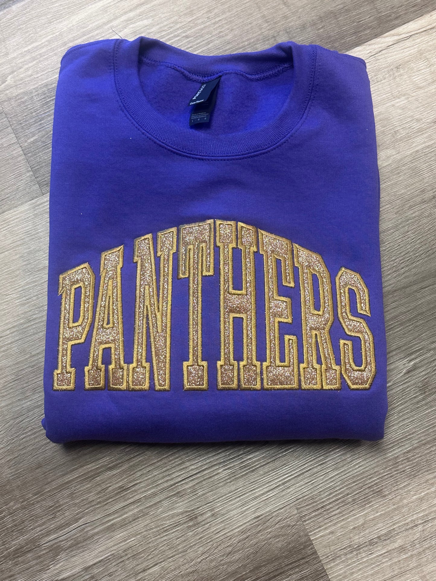 Panthers Bridge Glitter Applique Top