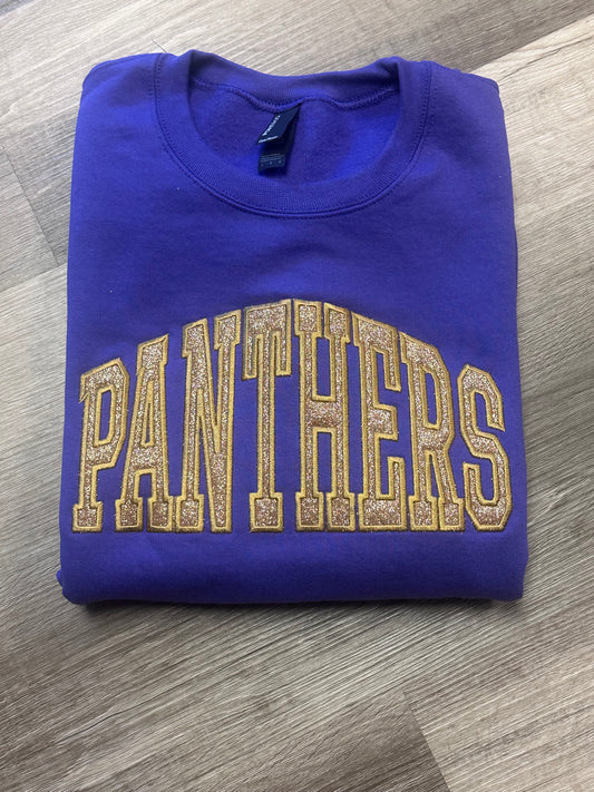 Panthers Bridge Glitter Applique Top